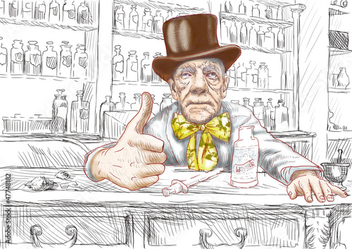 Illustration: Old apothecary offers heroin Old apothecary offers heroin