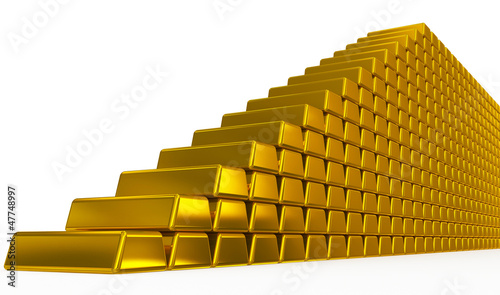 Illustration: gold bars stairs gold bars stairs