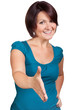 Junge Frau gibt die Hand