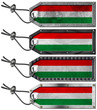 Illustration: Hungary Flags Set of Grunge Metal Tags Hungary Flags Set of Grunge Metal Tags