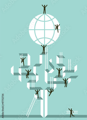 Vector: Stairway to business global success Stairway to business global success