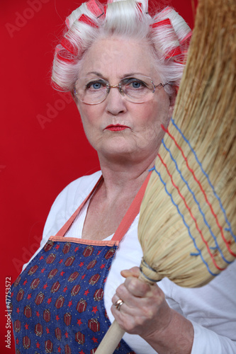 Photo: Stern elderly lady Stern elderly lady
