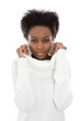 Foto: Afrikanische Frau mit Winterpulli Afrikanische Frau mit Winterpulli
