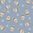 Seamless pattern with mittens