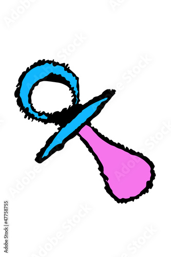 Illustration: Schnuller, Babyschnuller Zeichnung Schnuller, Babyschnuller Zeichnung