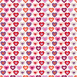 Vektor: Seamless Pattern Hearts In Hearts Retro White Seamless Pattern Hearts In Hearts Retro White