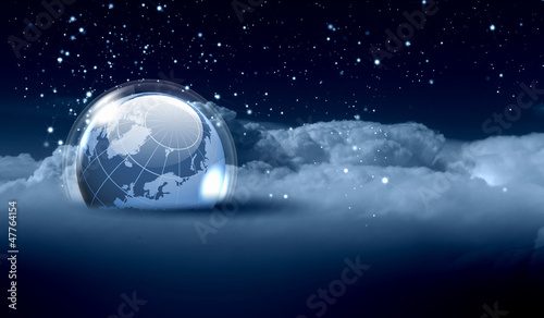 Illustration: World christmas ball World christmas ball