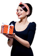 Photo: gorgeous brunette with gift box gorgeous brunette with gift box