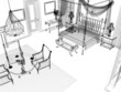 Rendering progetto, interni, interior, Appartamento