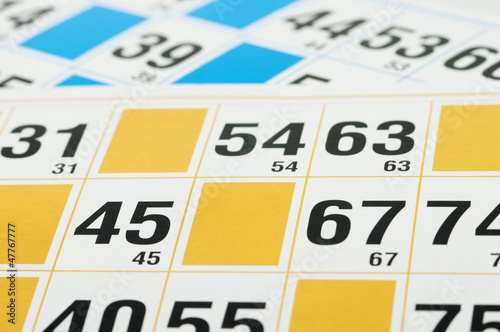 Photo: Bingo cards and numbers Bingo cards and numbers