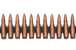 chain of cartridges on white background