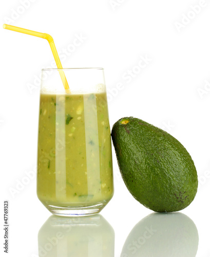 Photo: Useful fresh avocado isolated on white Useful fresh avocado isolated on white