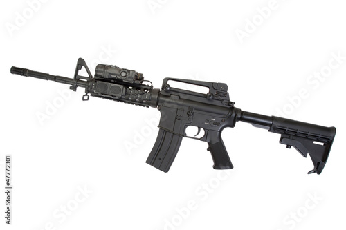 Photo: special operation carbine on white background special operation carbine on white background