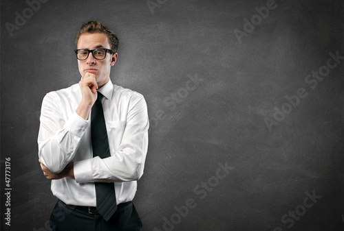 Photo: Man at the Blackboard Man at the Blackboard