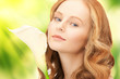 beautiful woman with calla flower