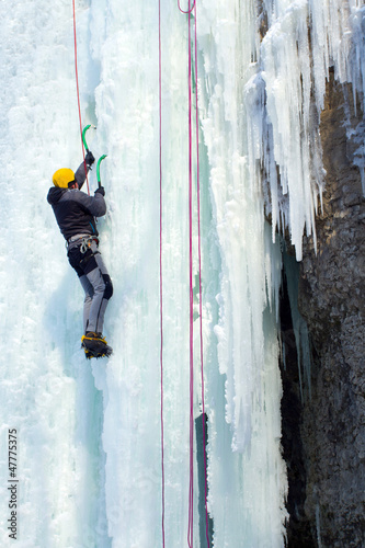 Photo: Ice climbing the waterfall. Ice climbing the waterfall.