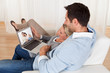 Loving couple having video conference