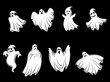 Vector: Mystery halloween ghosts Mystery halloween ghosts