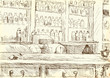 Interior of an old pharmacy. (Drawing into vector.)