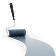 Illustration: Blue paint roller Blue paint roller