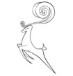 Black and white deer vector