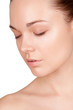 portrait of a woman  with their eyes closed