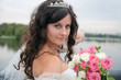 Beautiful bride posing in her wedding day