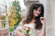 Beautiful bride posing in her wedding day