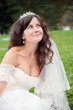 Beautiful bride posing in her wedding day