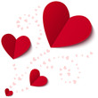 Vector: Red heart from paper Valentines day card on white Red heart from paper Valentines day card on white