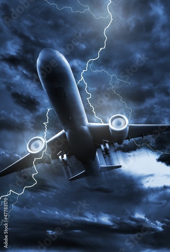Illustration: Airplane Lightning Strike Airplane Lightning Strike