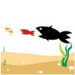 food chain, a small fish is food for big fish,metaphorical