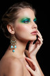 beautiful woman on black