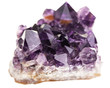 Mineralien: Amethyst vor weißem Hintergrund