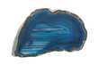 Mineralien:  Blaue Achatdruse auf weißem Hintergrund