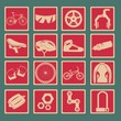Bicycle classical icon set