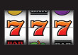 Winning Triple Seven at slot machine