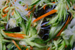 Chinese salad with mushrooms, cucumbers, rice noodles