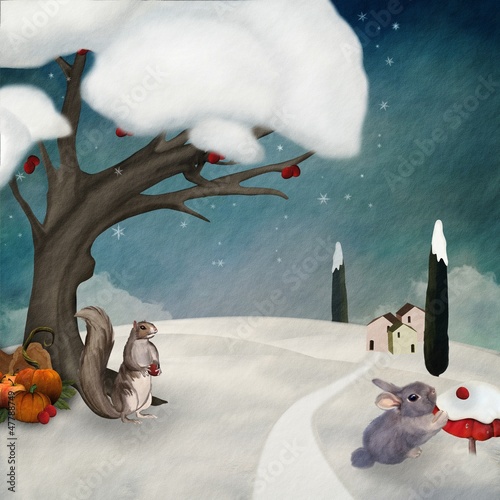 Illustration: Winter resources - Digital painted illustration Winter resources - Digital painted illustration