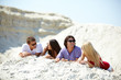 Friends on sand