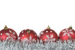 christmas balls with snowflakes on tinsel
