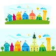 Town, children's book illustration