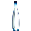 Bouteille d'eau petillante sur fond blanc
