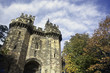 Medieval castle over cloudy beautiful sky