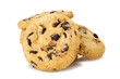 chocolate chip cookies isolated on a white background.