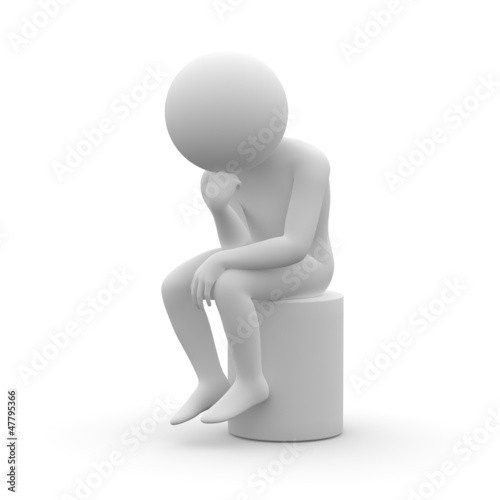 Illustration: 3d human - think 3d human - think