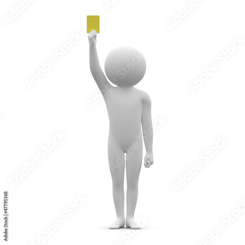 Illustration: 3d human - yellow card 3d human - yellow card