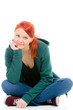 legere junge frau