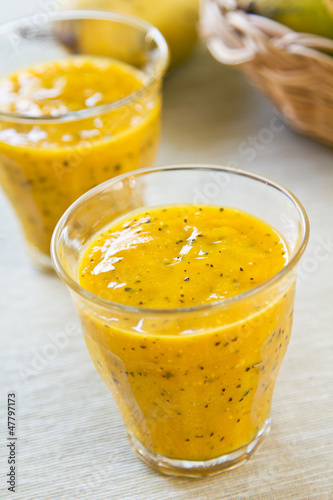 Photo: Mango with Passion fruit smoothie Mango with Passion fruit smoothie