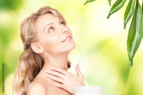Photo: beautiful woman with moisturizing creme beautiful woman with moisturizing creme